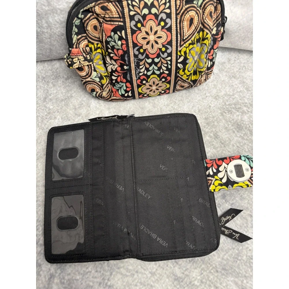 Vera Bradley Iconic Glenna Satchel Wallet Make Up Case in Sierra Pattern Retired